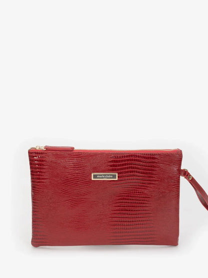 PORTFOLIO CLUTCH BAG IN RED-Clutches-MARIE CLAIRE- Pointure.AE