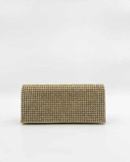 RHINESTONE CLUTCH IN GOLD-Clutches-OSVALDO ROMA- Pointure.AE