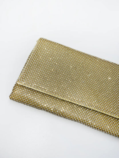 RHINESTONE CLUTCH IN GOLD-Clutches-STAY IN STYLE- Pointure.AE