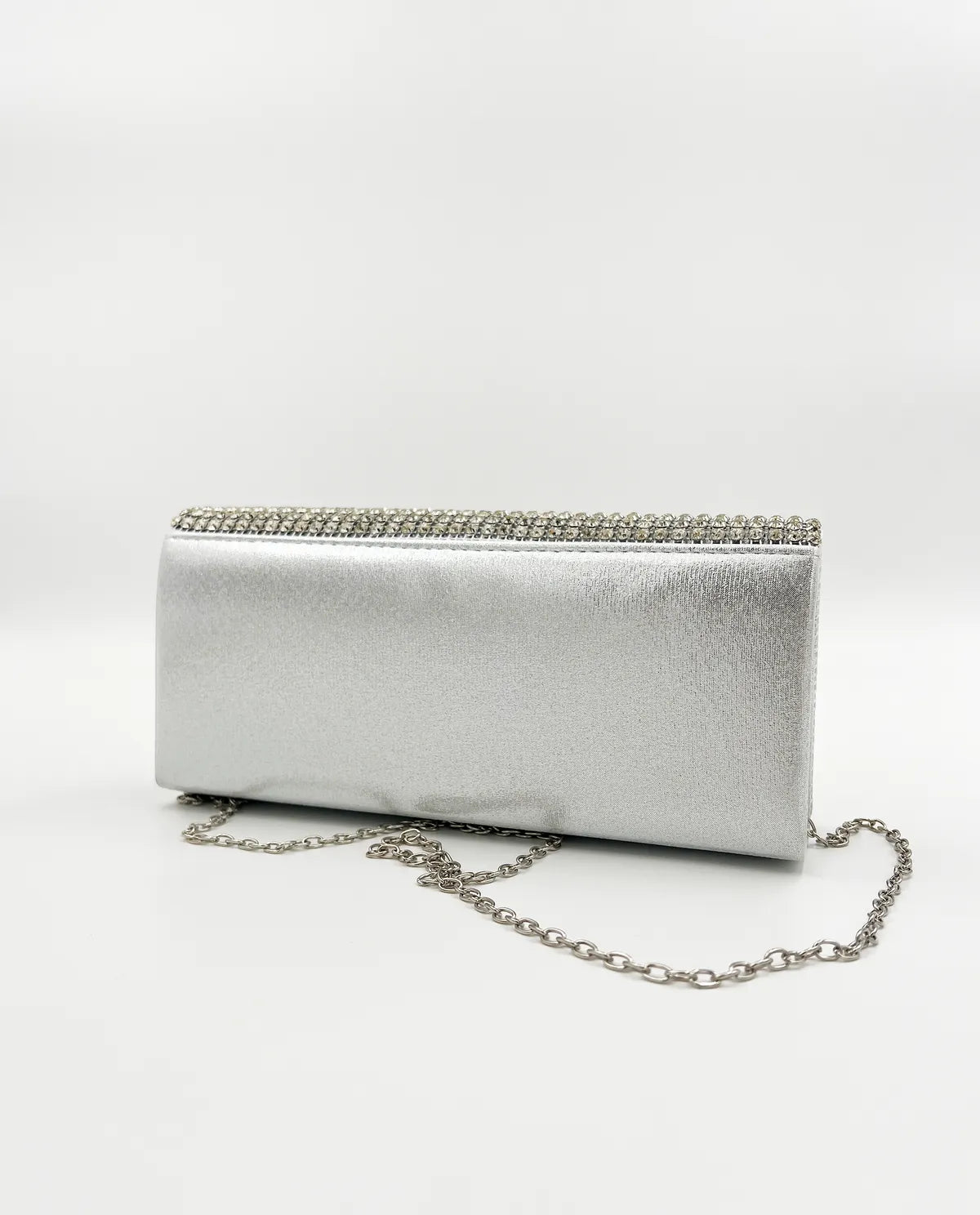 RHINESTONE CLUTCH IN SILVER-Clutches-OSVALDO ROMA- Pointure.AE