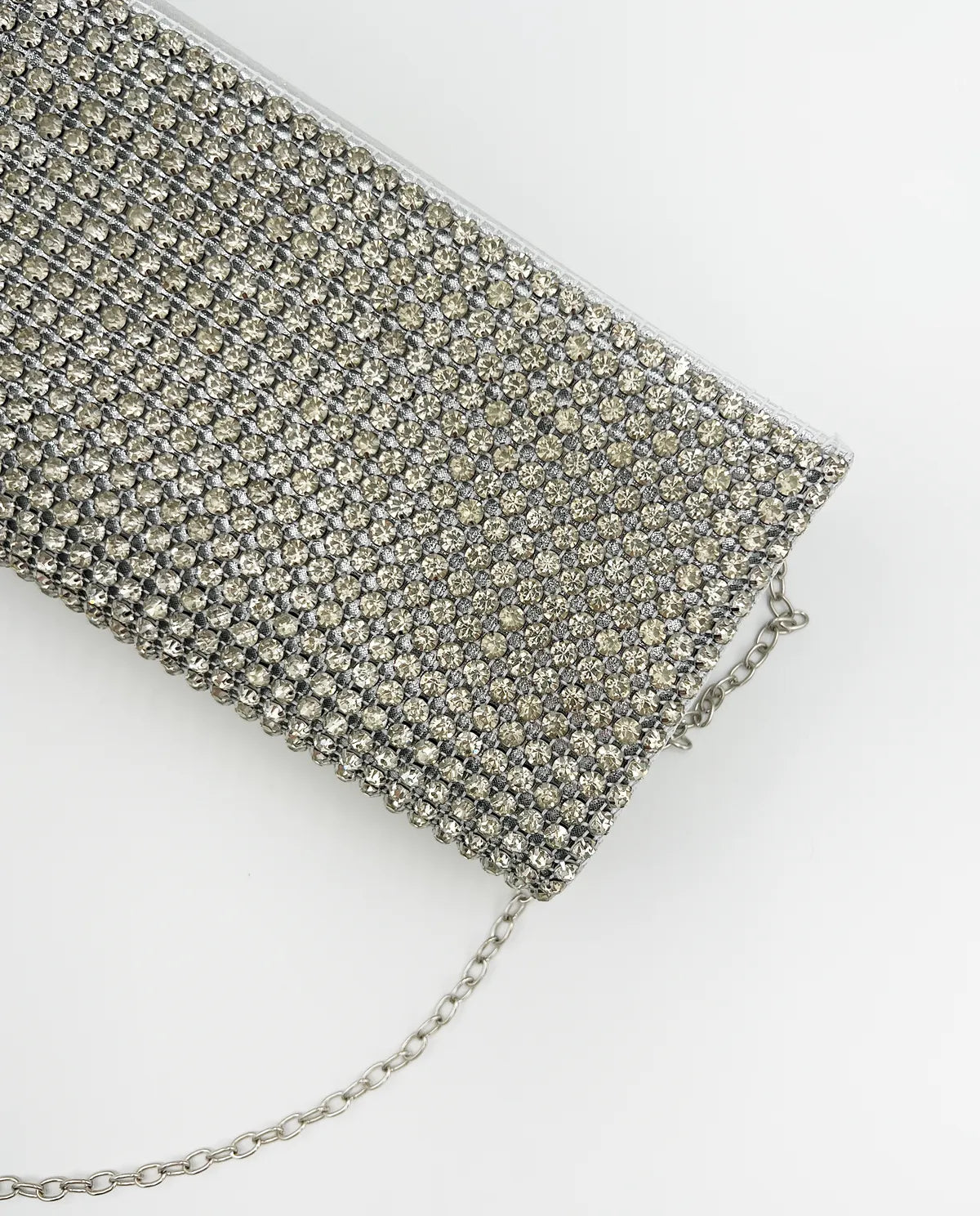 RHINESTONE CLUTCH IN SILVER-Clutches-OSVALDO ROMA- Pointure.AE
