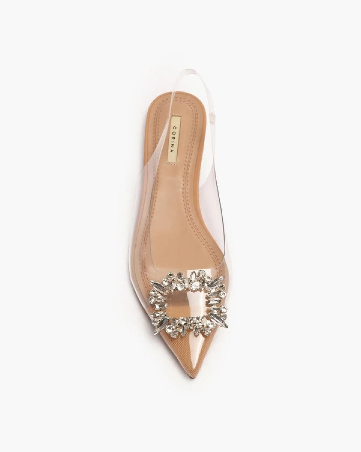RHINESTONE DETAIL FLAT SLINGBACK-Flats-CORINA- Pointure.AE