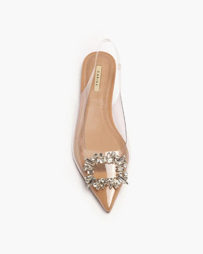 RHINESTONE DETAIL FLAT SLINGBACK-Flats-CORINA- Pointure.AE