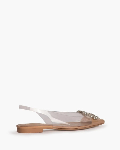 RHINESTONE DETAIL FLAT SLINGBACK-Flats-CORINA- Pointure.AE