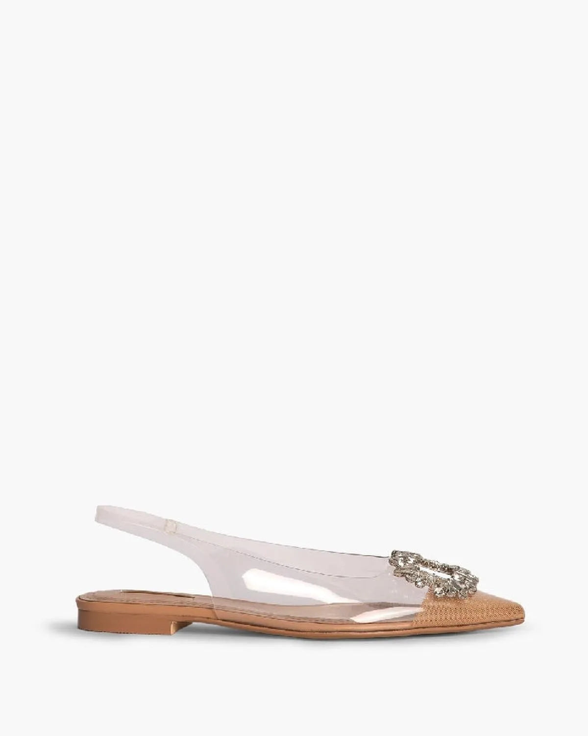 RHINESTONE DETAIL FLAT SLINGBACK-Flats-CORINA- Pointure.AE