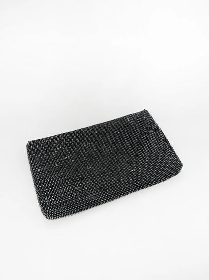 RHINESTONE POUCH IN BLACK-Pouches-STAY IN STYLE- Pointure.AE