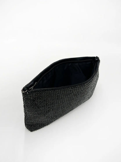 RHINESTONE POUCH IN BLACK-Pouches-STAY IN STYLE- Pointure.AE