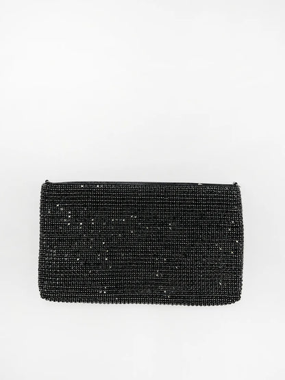 RHINESTONE POUCH IN BLACK-Pouches-STAY IN STYLE- Pointure.AE