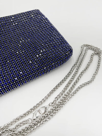 RHINESTONE POUCH IN BLUE-Pouches-STAY IN STYLE- Pointure.AE
