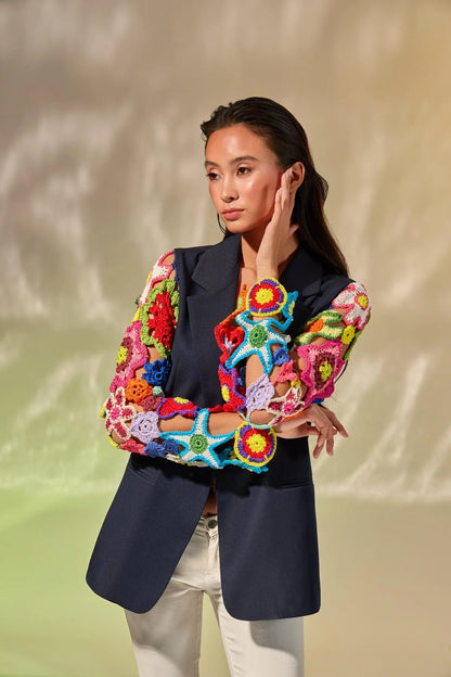 “ROSE” NAVY BLAZER-Blazers-STEFFY- Pointure.AE