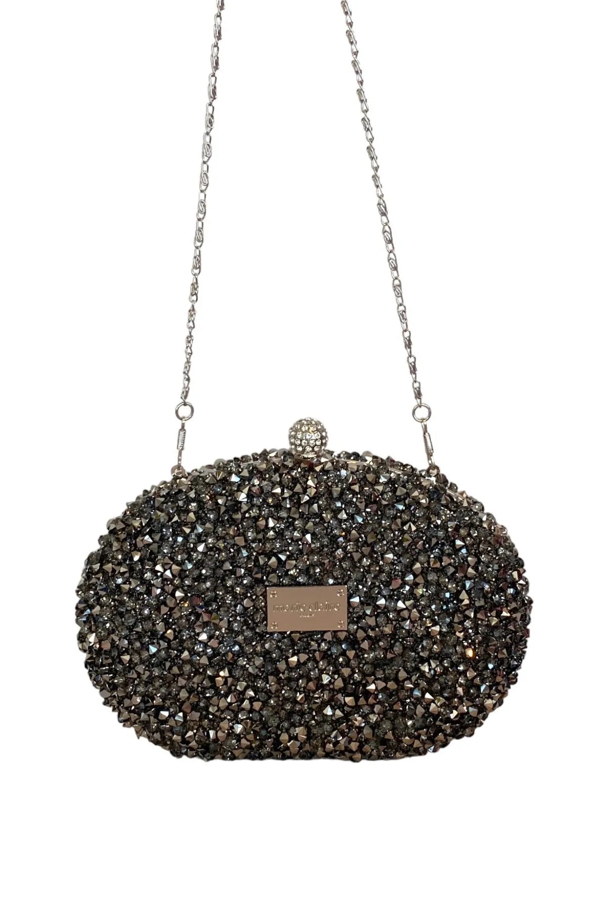 ROUNDED RHINESTONES CLUTCH-Clutches-MARIE CLAIRE- Pointure.AE