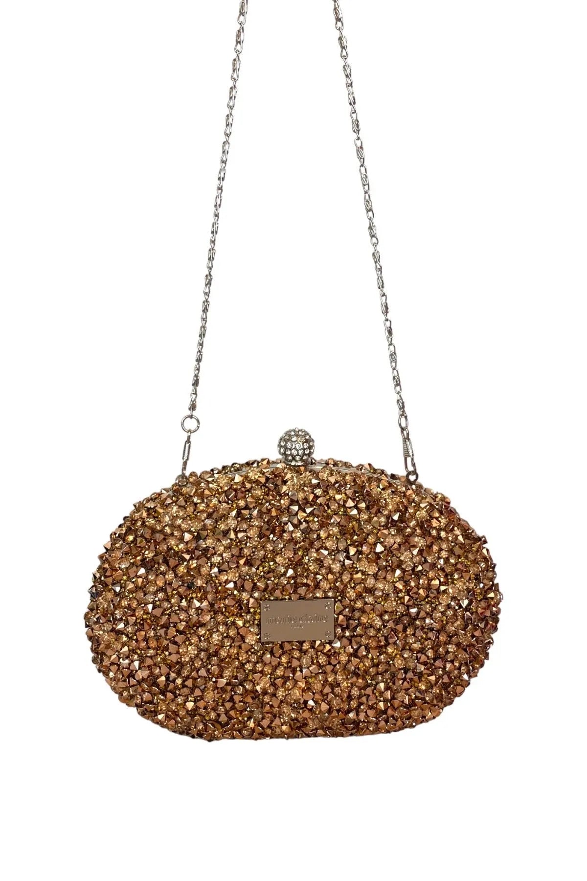 ROUNDED RHINESTONES CLUTCH-Clutches-MARIE CLAIRE- Pointure.AE