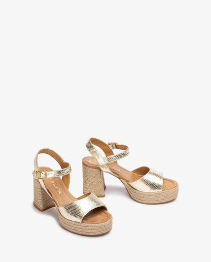 SANDAL WITH A JUTE HEEL AND PLATFORM-Sandals-UNISA- Pointure.AE