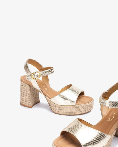 SANDAL WITH A JUTE HEEL AND PLATFORM-Sandals-UNISA- Pointure.AE