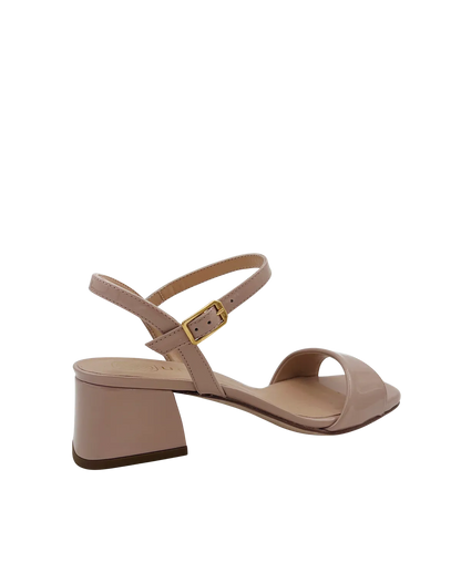 SANDAL WITH A WIDE HEEL IN PATENT DUSTY-Sandals-UNISA- Pointure.AE