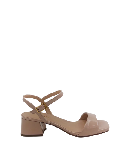 SANDAL WITH A WIDE HEEL IN PATENT DUSTY-Sandals-UNISA- Pointure.AE