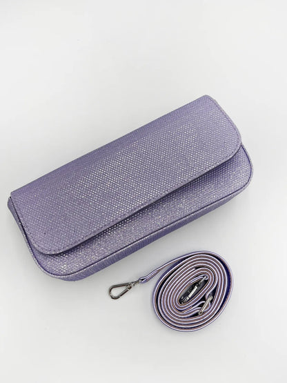 SHINY FABRIC LILAC CLUTCH-Clutches-UNISA- Pointure.AE