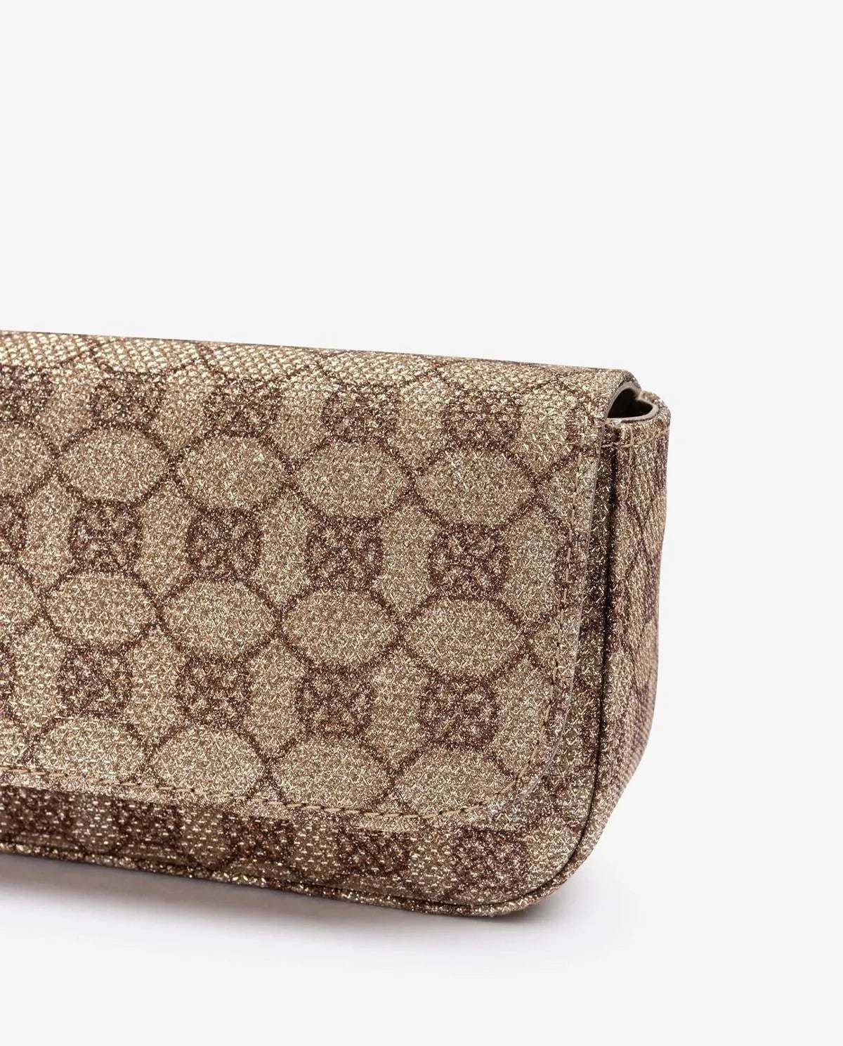 SHINY FABRIC MONOGRAM CLUTCH-Clutches-UNISA- Pointure.AE