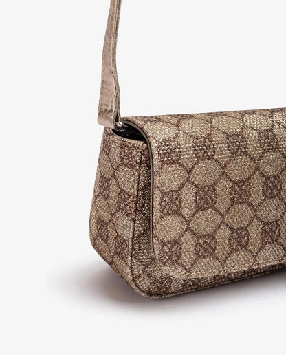SHINY FABRIC MONOGRAM CLUTCH-Clutches-UNISA- Pointure.AE