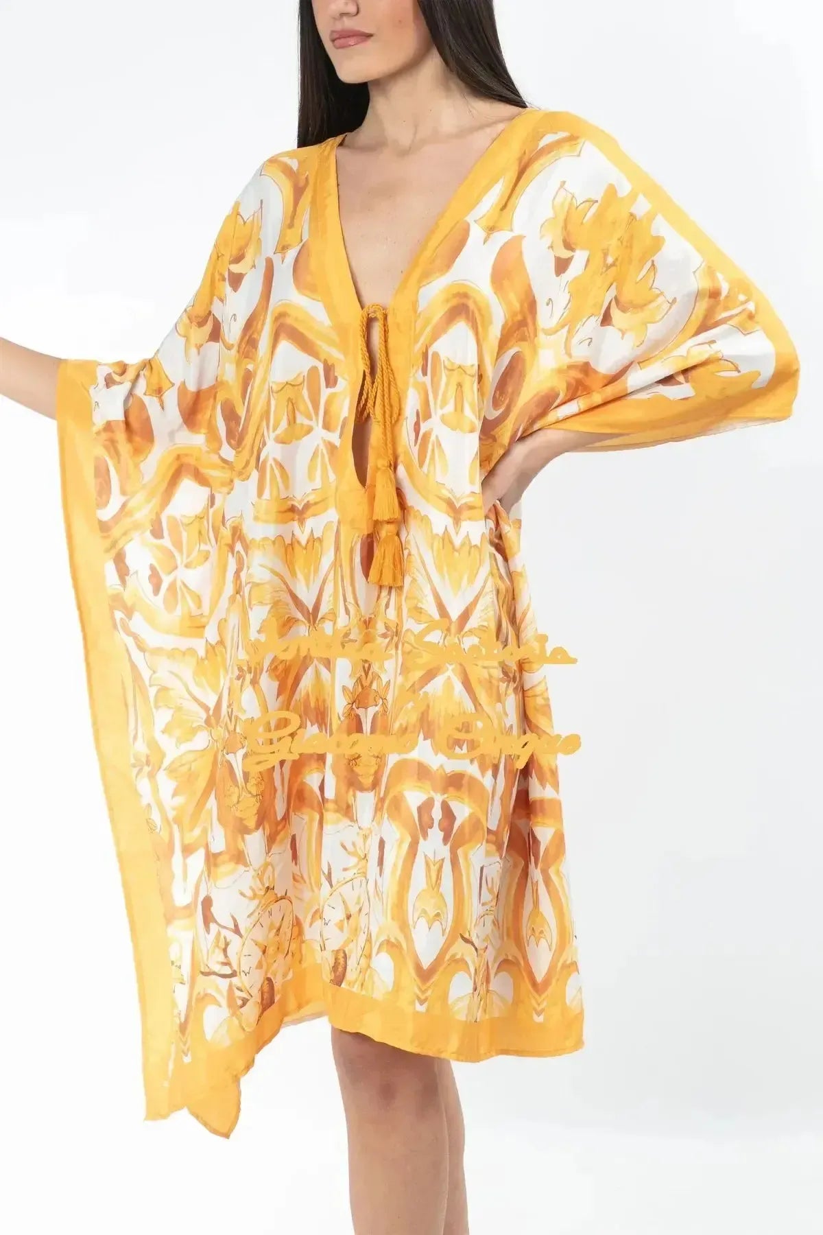 SHORT PONCHO IN GIALLO