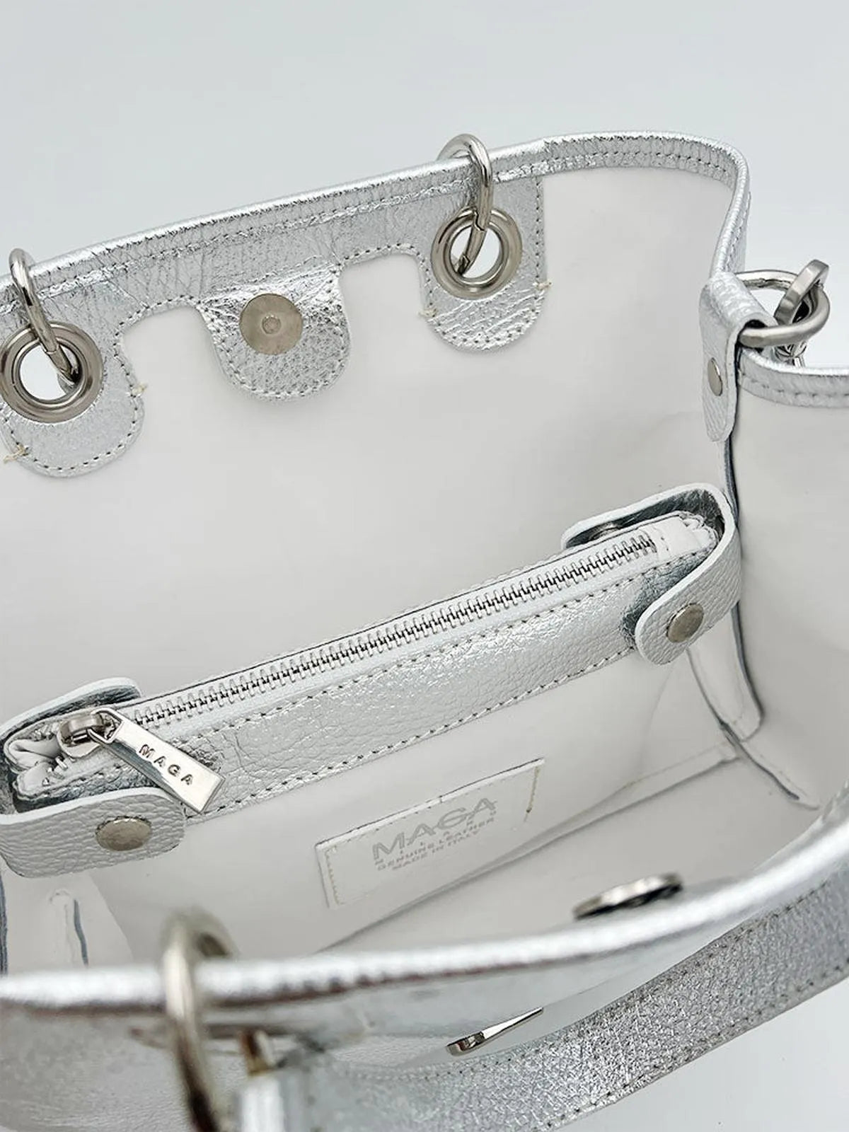 SILVER TOP-HANDLE BAG-Top Handle Bags-MAGA MILANO- Pointure.AE