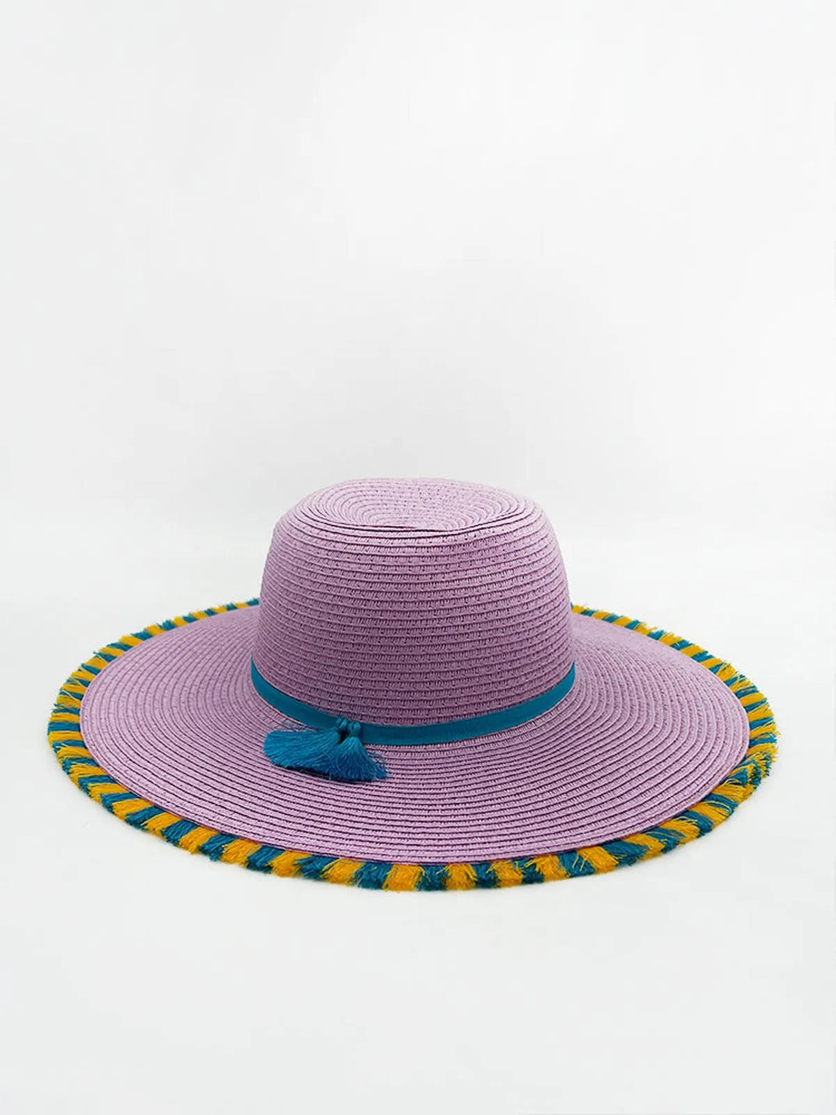 STRAW HAT WITH FRINGES-Hats-ALEX MAX- Pointure.AE