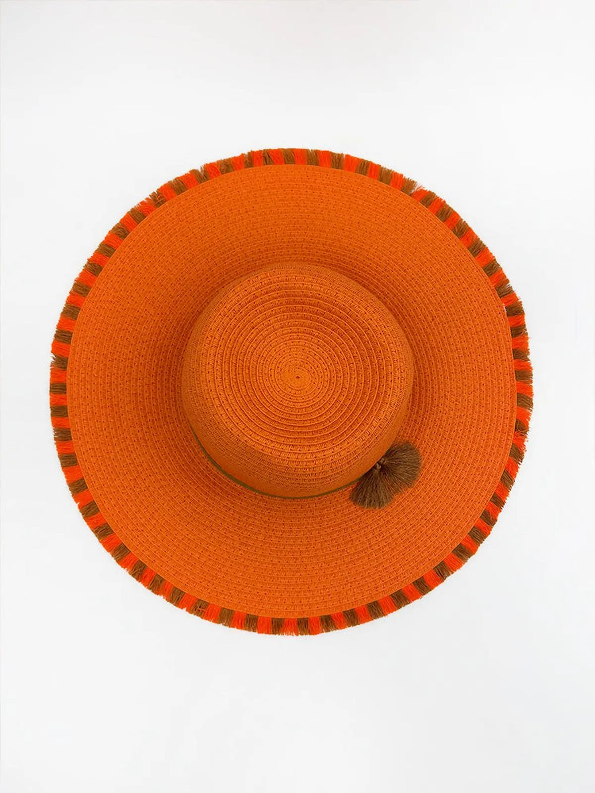 STRAW HAT WITH FRINGES-Hats-ALEX MAX- Pointure.AE