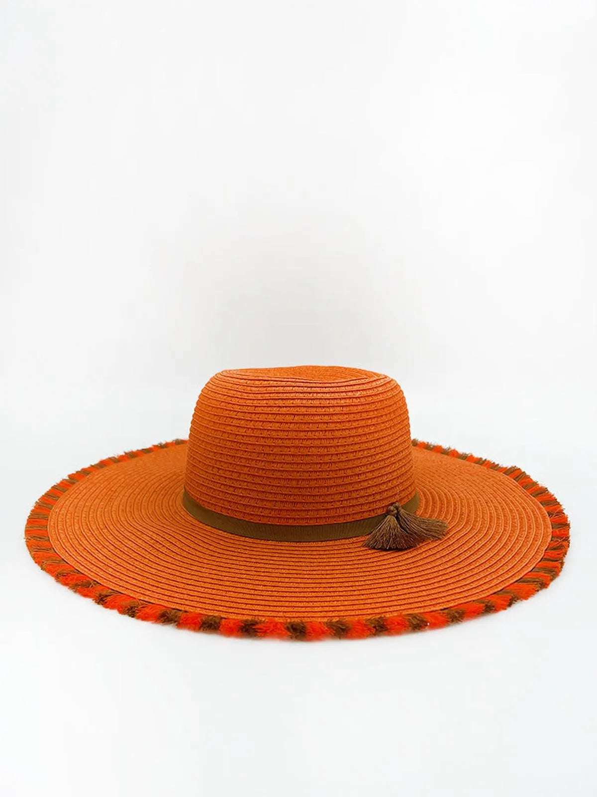 STRAW HAT WITH FRINGES-Hats-ALEX MAX- Pointure.AE