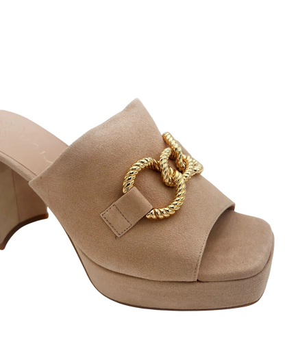 SUEDE SANDAL WITH TRIM-Mules-UNISA- Pointure.AE