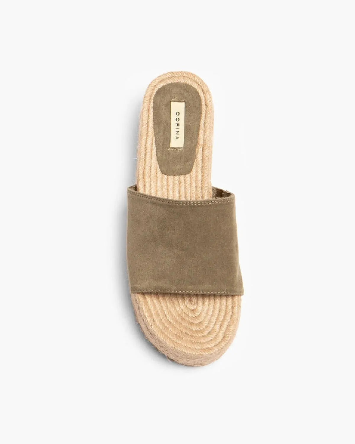 SUEDE WEDGE MULE IN KHAKI-Mules-CORINA- Pointure.AE