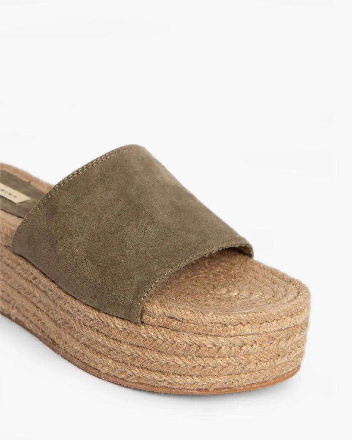 SUEDE WEDGE MULE IN KHAKI-Mules-CORINA- Pointure.AE