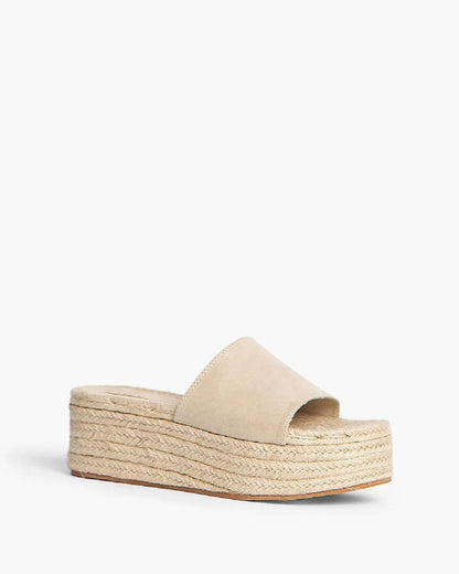 SUEDE WEDGE MULE IN NATURAL-Mules-CORINA- Pointure.AE