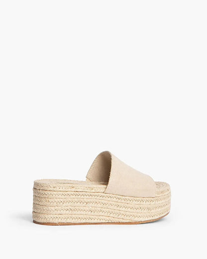 SUEDE WEDGE MULE IN NATURAL-Mules-CORINA- Pointure.AE