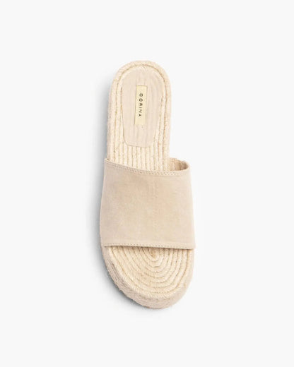 SUEDE WEDGE MULE IN NATURAL-Mules-CORINA- Pointure.AE