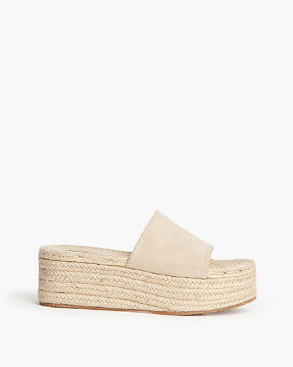 SUEDE WEDGE MULE IN NATURAL-Mules-CORINA- Pointure.AE