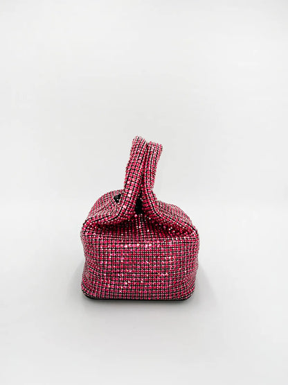 TOP HANDLE RHINESTONE BAG IN FUXIA-Top Handle Bags-STAY IN STYLE- Pointure.AE