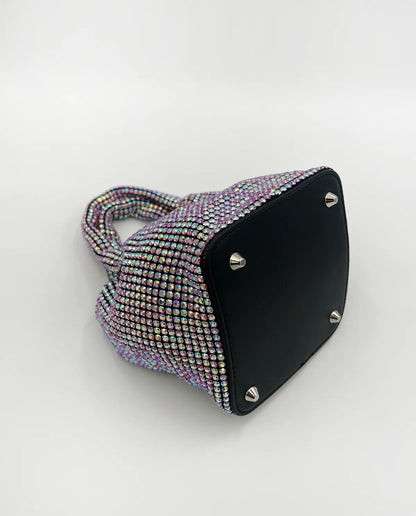 TOP HANDLE RHINESTONE BAG IN MULTI-Top Handle Bags-STAY IN STYLE- Pointure.AE