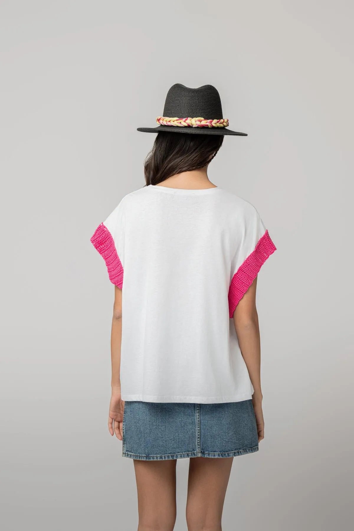 “TRIP” WHITE TEE-T-shirts-STEFFY- Pointure.AE