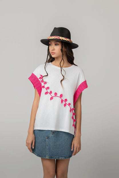 “TRIP” WHITE TEE-T-shirts-STEFFY- Pointure.AE