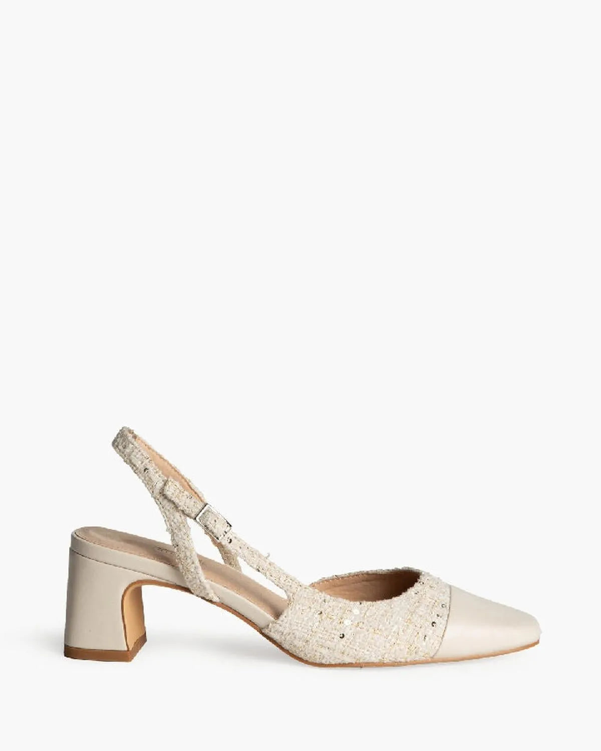 TWEED SLINGBACK IN BEIGE-Sling Backs-CORINA- Pointure.AE