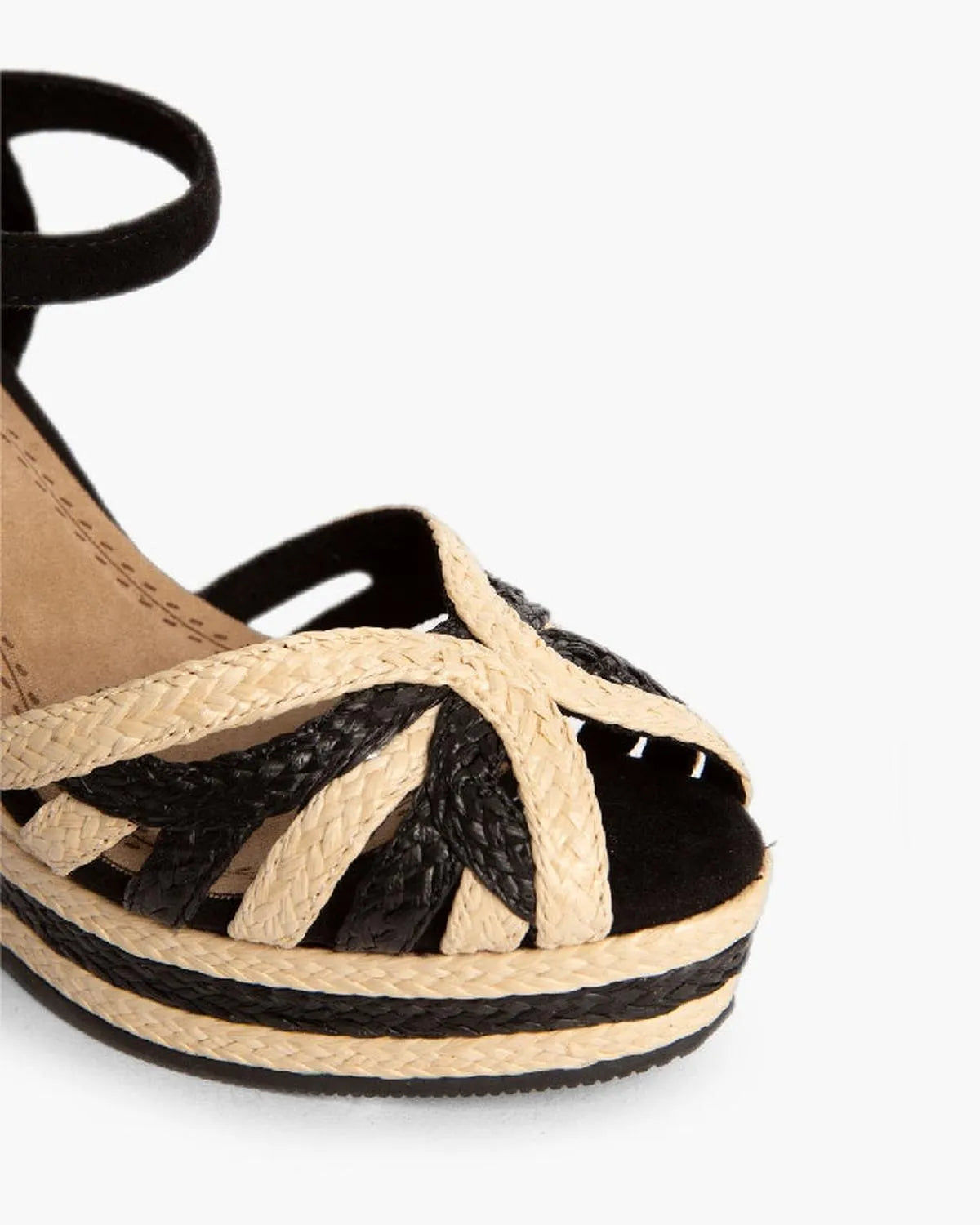 TWO TONE BRAIDED SANDALS-Espadrilles-CORINA- Pointure.AE