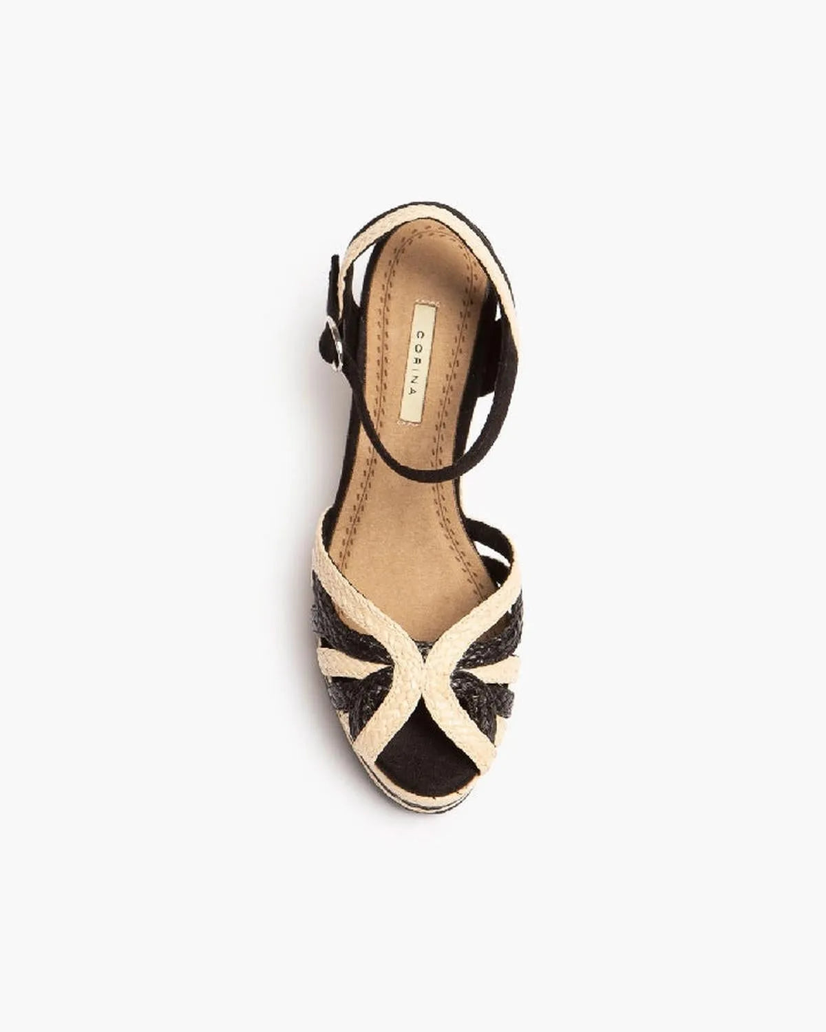 TWO TONE BRAIDED SANDALS-Espadrilles-CORINA- Pointure.AE