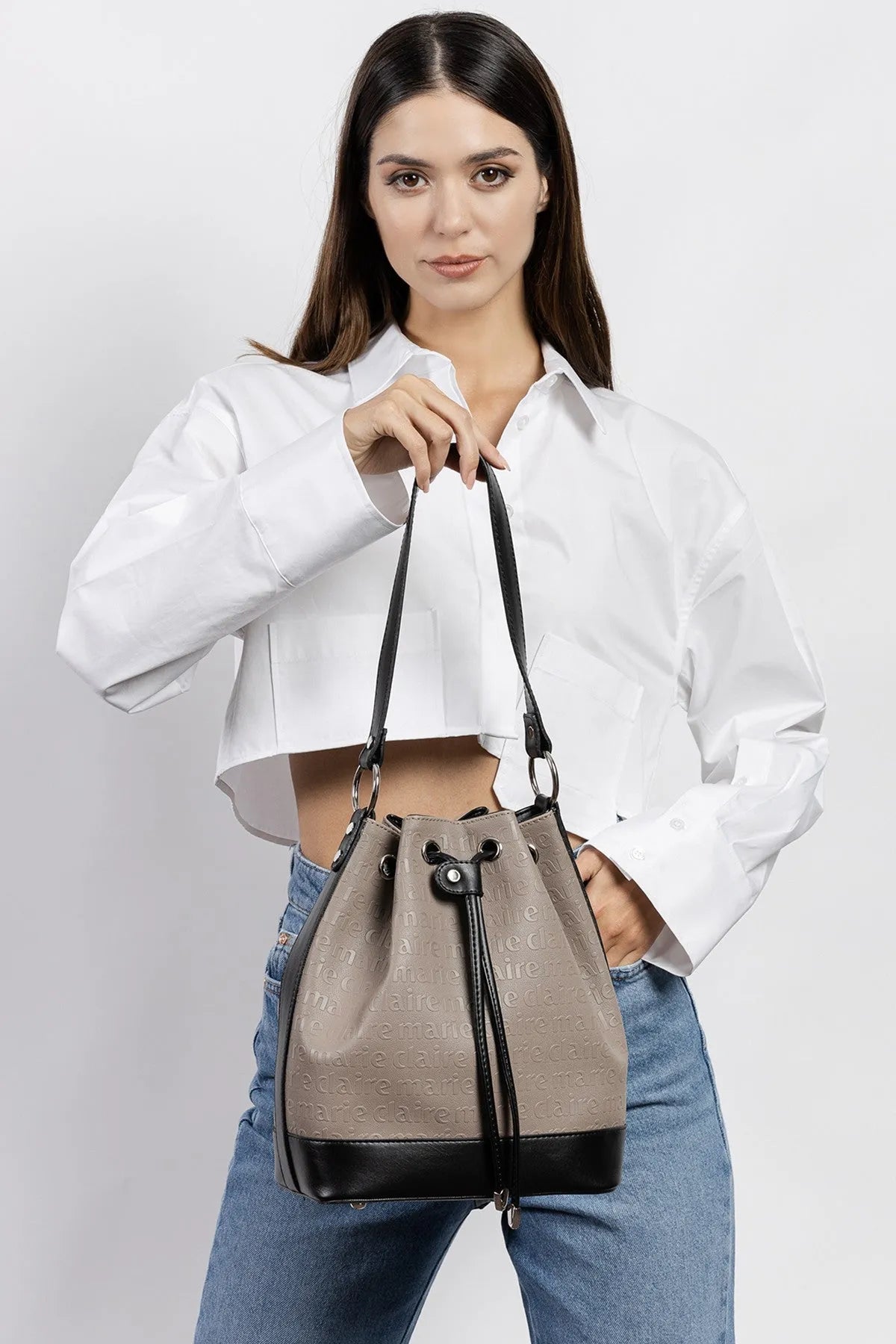 TWO TONE BUCKET BAG-Bucket Bags-MARIE CLAIRE- Pointure.AE
