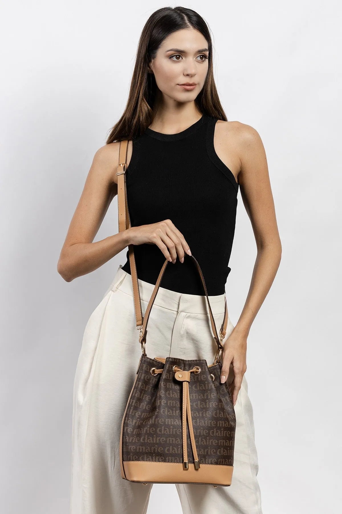 TWO TONE BUCKET BAG-Bucket Bags-MARIE CLAIRE- Pointure.AE