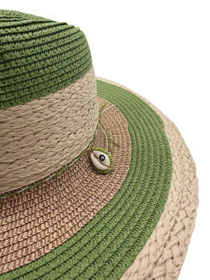 TWO-TONED STRAW HAT-Hats-ALEX MAX- Pointure.AE