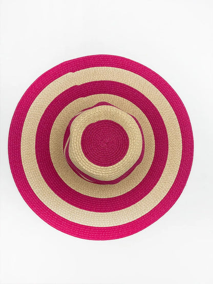 TWO-TONED STRAW HAT-Hats-ALEX MAX- Pointure.AE