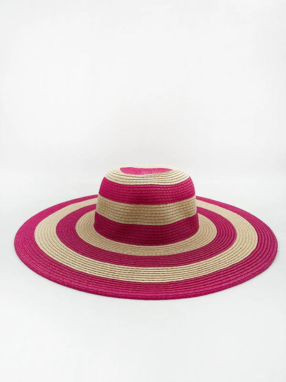 TWO-TONED STRAW HAT-Hats-ALEX MAX- Pointure.AE