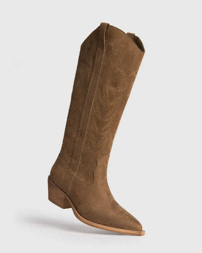 UNDER KNEE TEXAS BOOTS IN BROWN-Texas boots-CORINA- Pointure.AE
