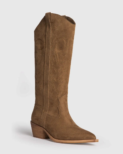 UNDER KNEE TEXAS BOOTS IN BROWN-Texas boots-CORINA- Pointure.AE