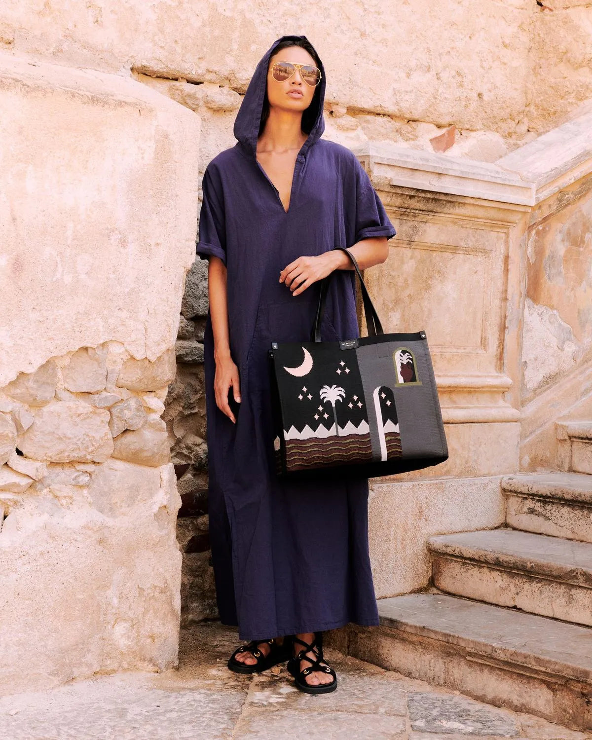 VENUS LANDSCAPE - MOROCCO NIGHT-Tote Bags-MY BEST BAG- Pointure.AE